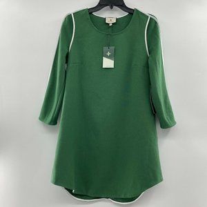 Tuckernuck green with white piping shift dress
